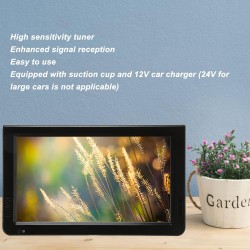 Téléviseur Numérique ISDB 10 Pouces, Téléviseur LED Portable 1024 X 600 avec Ventouse et Chargeur de Voiture 12 V pour Voiture D