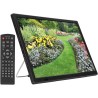 Téléviseur numérique portable 16 pouces, écran TFT HD 1080p, téléviseur LED TNT, signal rechargeable, moniteur de télévision num
