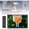 Téléviseur numérique portable 16 pouces, écran TFT HD 1080p, téléviseur LED TNT, signal rechargeable, moniteur de télévision num
