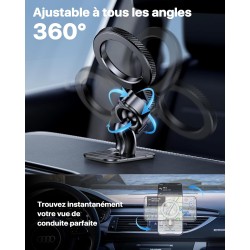 Miracase [2 en 1] Support Telephone Voiture pour Magsafe 2025 Super Magnétique 360°Rotation Aimant Telephone Voiture pour iPhone