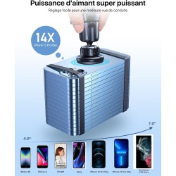 Miracase Support Téléphone Voiture, 2025 Clip D'aération en Métal Aimant, [6X] N52 NdFeB Magnetique Porte Telephone Compatible a
