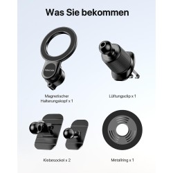Support de téléphone Portable pour Voiture Magsafe - Aimant de téléphone Portable avec 20 aimants N55 - Support Universel pour t