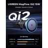 Uvert magflow qi2 15w support téléphone voiture induction compatible avec magsafe iphone 17 16 15 14 13 12 air plus pro max port