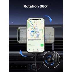 Uvert magflow qi2 15w support téléphone voiture induction compatible avec magsafe iphone 17 16 15 14 13 12 air plus pro max port