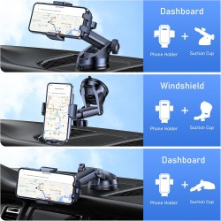 Blukar Support Téléphone Voiture, Porte Téléphone Voiture Ventouse Universel Réglable, Rotation 360°& Ventouse Améliorée & Un Bo