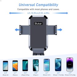 Blukar Support Téléphone Voiture, Porte Téléphone Voiture Ventouse Universel Réglable, Rotation 360°& Ventouse Améliorée & Un Bo
