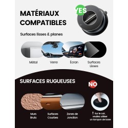 Lamicall Support Telephone Voiture pour MagSafe - [Ventouse à Vide & 24X N55] 360° Rotation, Porte Voiture pour Tableau de Bord/