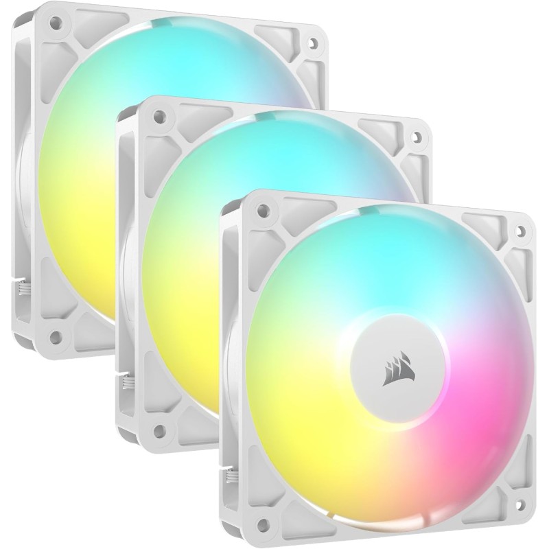 CORSAIR RS120 ARGB 120mm Ventilateurs PWM – Connexion Daisy-Chain – Faible Bruit – Roulement à Dôme Magnétique – Paquet Triple –