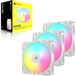 CORSAIR RS120 ARGB 120mm Ventilateurs PWM – Connexion Daisy-Chain – Faible Bruit – Roulement à Dôme Magnétique – Paquet Triple –