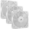 CORSAIR RS120 120mm Ventilateurs PWM – Connexion Daisy-Chain – Faible Bruit – Roulement à Dôme Magnétique – Paquet Triple – Blan