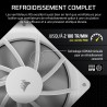 CORSAIR RS120 120mm Ventilateurs PWM – Connexion Daisy-Chain – Faible Bruit – Roulement à Dôme Magnétique – Paquet Triple – Blan