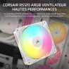 CORSAIR RS120 ARGB 120mm Ventilateur PWM – Connexion Daisy-Chain – Faible Bruit – Roulement à Dôme Magnétique – Paquet Unique – 