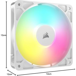 CORSAIR RS120 ARGB 120mm Ventilateur PWM – Connexion Daisy-Chain – Faible Bruit – Roulement à Dôme Magnétique – Paquet Unique – 