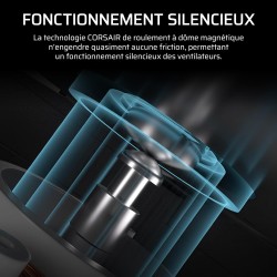 CORSAIR RS140 ARGB 140mm Ventilateur PWM – Connexion Daisy-Chain – Faible Bruit – Roulement à Dôme Magnétique – Paquet Unique – 