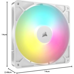 CORSAIR RS140 ARGB 140mm Ventilateur PWM – Connexion Daisy-Chain – Faible Bruit – Roulement à Dôme Magnétique – Paquet Unique – 