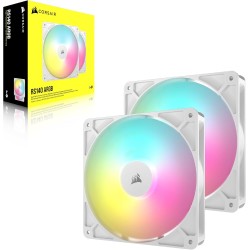 CORSAIR RS140 ARGB 140mm Ventilateurs PWM – Connexion Daisy-Chain – Faible Bruit – Roulement à Dôme Magnétique – Paquet Double –