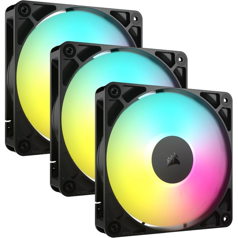 CORSAIR RS120 ARGB 120mm Ventilateurs PWM – Connexion Daisy-Chain – Faible Bruit – Roulement à Dôme Magnétique – Paquet Triple –