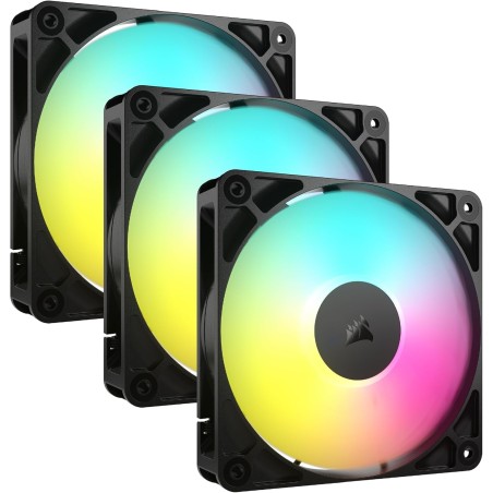 CORSAIR RS120 ARGB 120mm Ventilateurs PWM – Connexion Daisy-Chain – Faible Bruit – Roulement à Dôme Magnétique – Paquet Triple –