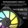 CORSAIR RS120 ARGB 120mm Ventilateurs PWM – Connexion Daisy-Chain – Faible Bruit – Roulement à Dôme Magnétique – Paquet Triple –