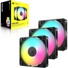 CORSAIR RS120 ARGB 120mm Ventilateurs PWM – Connexion Daisy-Chain – Faible Bruit – Roulement à Dôme Magnétique – Paquet Triple –
