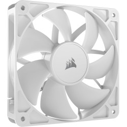 CORSAIR RS120 120mm Ventilateur PWM – Connexion Daisy-Chain – Faible Bruit – Roulement à Dôme Magnétique – Paquet Unique – Blanc