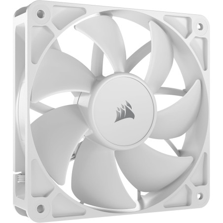 CORSAIR RS120 120mm Ventilateur PWM – Connexion Daisy-Chain – Faible Bruit – Roulement à Dôme Magnétique – Paquet Unique – Blanc