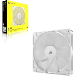 CORSAIR RS140 140mm Ventilateur PWM – Connexion Daisy-Chain – Faible Bruit – Roulement à Dôme Magnétique – Paquet Unique – Blanc