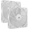 CORSAIR RS140 140mm Ventilateurs PWM – Connexion Daisy-Chain – Faible Bruit – Roulement à Dôme Magnétique – Paquet Double – Blan