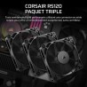 CORSAIR RS120 120mm Ventilateurs PWM – Connexion Daisy-Chain – Faible Bruit – Roulement à Dôme Magnétique – Paquet Triple – Noir