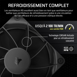 CORSAIR RS120 120mm Ventilateurs PWM – Connexion Daisy-Chain – Faible Bruit – Roulement à Dôme Magnétique – Paquet Triple – Noir