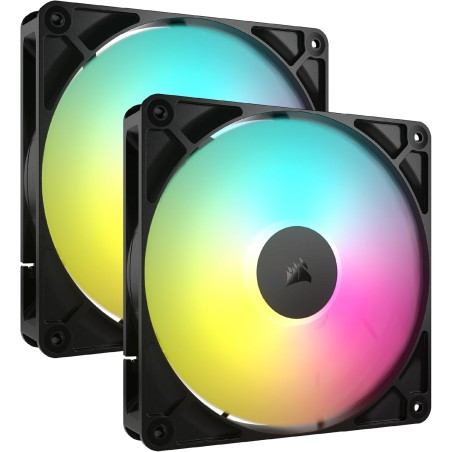 CORSAIR RS140 ARGB 140mm Ventilateurs PWM – Connexion Daisy-Chain – Faible Bruit – Roulement à Dôme Magnétique – Paquet Double –
