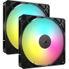 CORSAIR RS140 ARGB 140mm Ventilateurs PWM – Connexion Daisy-Chain – Faible Bruit – Roulement à Dôme Magnétique – Paquet Double –