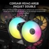 CORSAIR RS140 ARGB 140mm Ventilateurs PWM – Connexion Daisy-Chain – Faible Bruit – Roulement à Dôme Magnétique – Paquet Double –