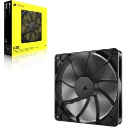 CORSAIR RS140 140mm Ventilateur PWM – Connexion Daisy-Chain – Faible Bruit – Roulement à Dôme Magnétique – Paquet Unique – Noir