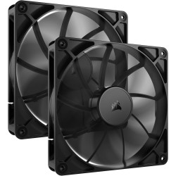 CORSAIR RS140 140mm Ventilateurs PWM – Connexion Daisy-Chain – Faible Bruit – Roulement à Dôme Magnétique – Paquet Double – Noir