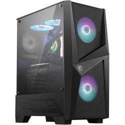 MSI MAG FORGE 100R Boîtier PC - ATX, Moyen Tour, Support GPU jusqu'à 330 mm, ventilateurs ARGB, filtres à poussière magnétiques,