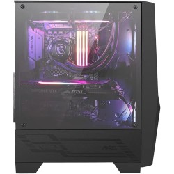 MSI MAG FORGE 100R Boîtier PC - ATX, Moyen Tour, Support GPU jusqu'à 330 mm, ventilateurs ARGB, filtres à poussière magnétiques,