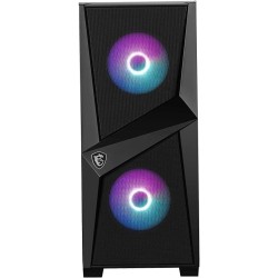 MSI MAG FORGE 100R Boîtier PC - ATX, Moyen Tour, Support GPU jusqu'à 330 mm, ventilateurs ARGB, filtres à poussière magnétiques,