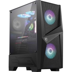 MSI MAG FORGE 100R Boîtier PC - ATX, Moyen Tour, Support GPU jusqu'à 330 mm, ventilateurs ARGB, filtres à poussière magnétiques,