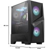 MSI MAG FORGE 100R Boîtier PC - ATX, Moyen Tour, Support GPU jusqu'à 330 mm, ventilateurs ARGB, filtres à poussière magnétiques,