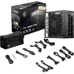 Msi mpg a850g pcie5 alimentation, prise eu - 850w, certifiée 80 plus or, atx 3.0 entièrement modulaire, support gpu pcie 5.0, co