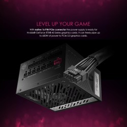 Msi mpg a850g pcie5 alimentation, prise eu - 850w, certifiée 80 plus or, atx 3.0 entièrement modulaire, support gpu pcie 5.0, co