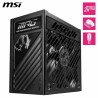 Msi mpg a850gs pcie5 bloc d'alimentation prise eu, 850w, certifié 80 plus or, atx 3.1, compatible pcie 5.1, deux câbles 12v-2x6 