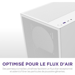 NZXT H5 Flow - Boîtier de PC Gaming Compact Moyen Tour ATX - Flux d'air élevé - 2 × Ventilateurs de 120 mm Inclus - Support de r