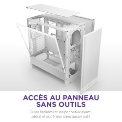 NZXT H5 Flow - Boîtier de PC Gaming Compact Moyen Tour ATX - Flux d'air élevé - 2 × Ventilateurs de 120 mm Inclus - Support de r