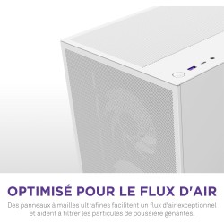 NZXT H5 Flow RGB - Boîtier de PC Gaming Compact Moyen Tour ATX - Flux d'air élevé - F360 RGBCore (CV) Inclus - Support de radiat