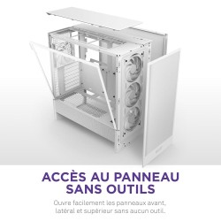 NZXT H5 Flow RGB - Boîtier de PC Gaming Compact Moyen Tour ATX - Flux d'air élevé - F360 RGBCore (CV) Inclus - Support de radiat