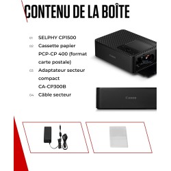 Canon SELPHY CP1500 Imprimante Photo Portable – Impression sans Fil, Impressions Durables, Connectivité USB-C & Carte SD – Impri