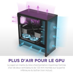 NZXT H5 Flow RGB - Boîtier de PC Gaming Compact Moyen Tour ATX - Flux d'air élevé - F360 RGBCore (CV) Inclus - Support de radiat