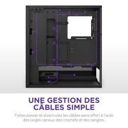 NZXT H5 Flow RGB - Boîtier de PC Gaming Compact Moyen Tour ATX - Flux d'air élevé - F360 RGBCore (CV) Inclus - Support de radiat